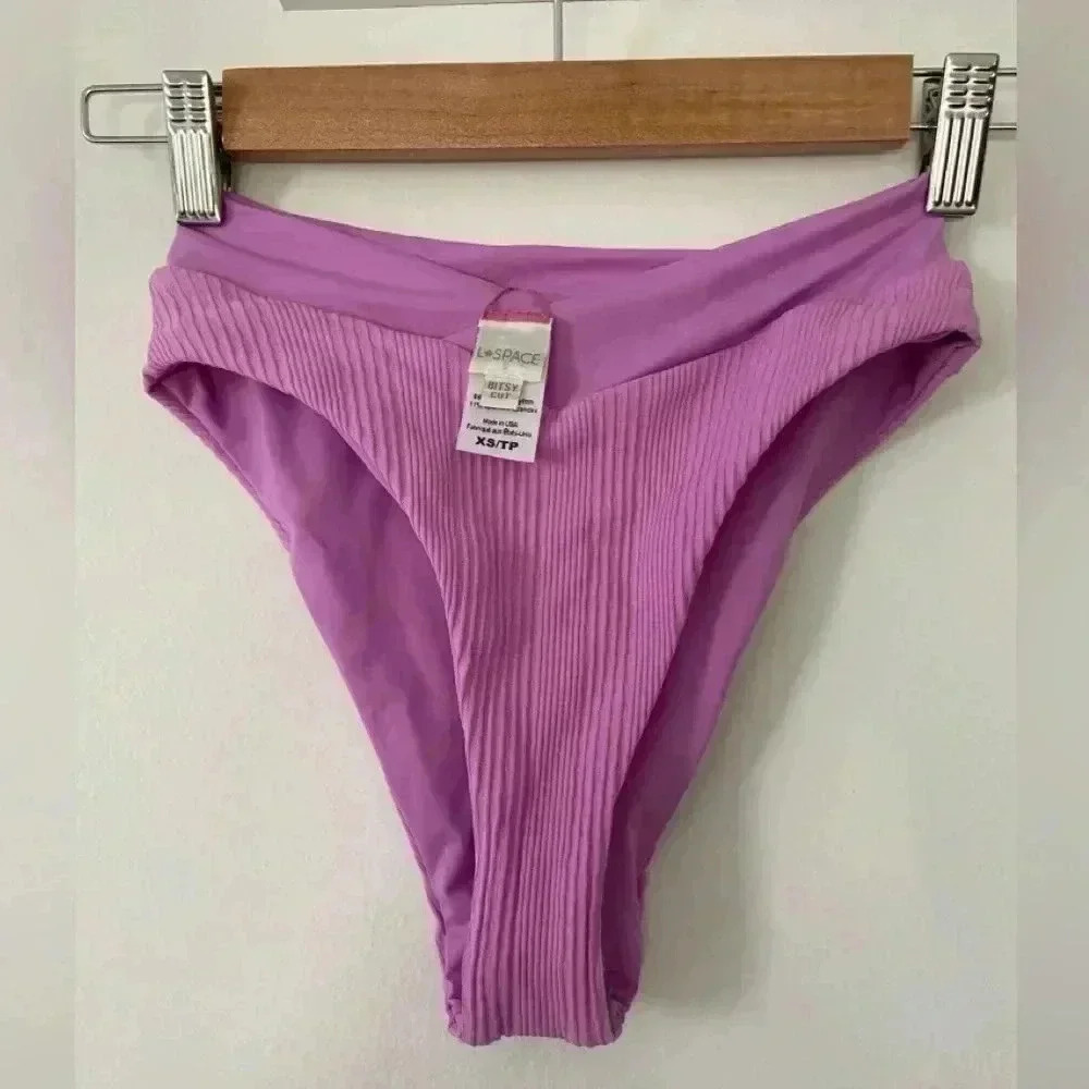 L space rib Pointelle court bikini bottoms bitsy cut Lilian size‎ XS